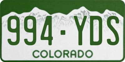 CO license plate 994YDS