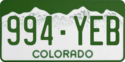 CO license plate 994YEB