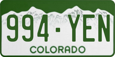 CO license plate 994YEN