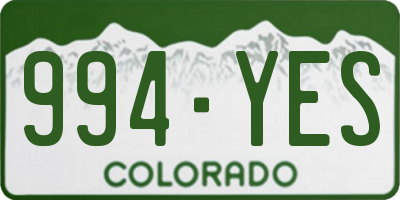CO license plate 994YES