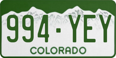 CO license plate 994YEY