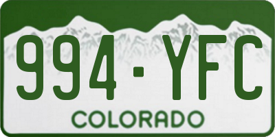 CO license plate 994YFC