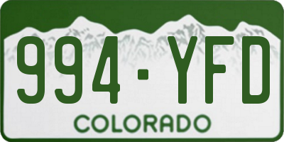 CO license plate 994YFD