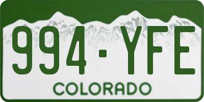 CO license plate 994YFE