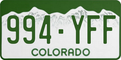 CO license plate 994YFF