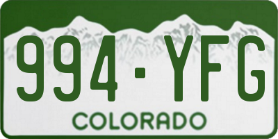 CO license plate 994YFG