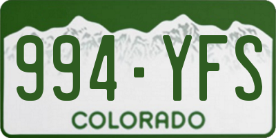 CO license plate 994YFS