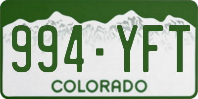 CO license plate 994YFT