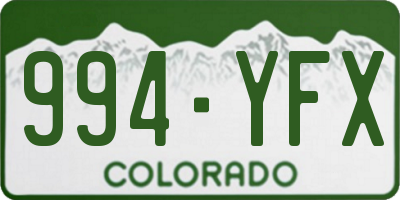 CO license plate 994YFX
