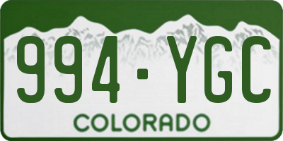 CO license plate 994YGC