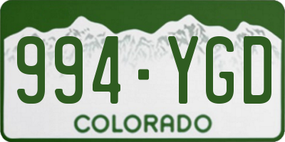 CO license plate 994YGD