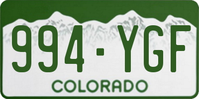 CO license plate 994YGF