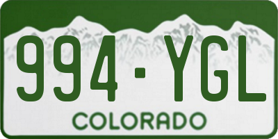 CO license plate 994YGL