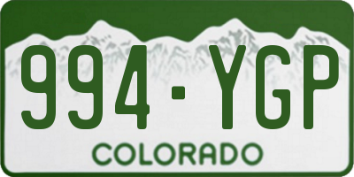 CO license plate 994YGP