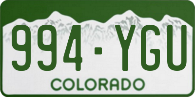 CO license plate 994YGU