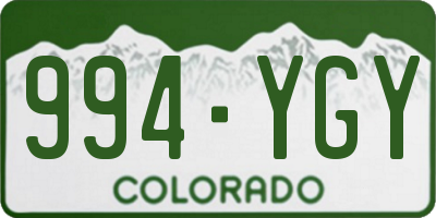 CO license plate 994YGY