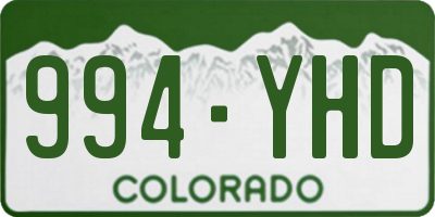 CO license plate 994YHD