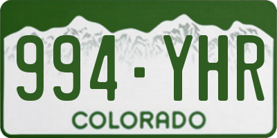 CO license plate 994YHR