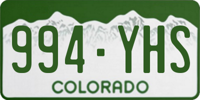 CO license plate 994YHS