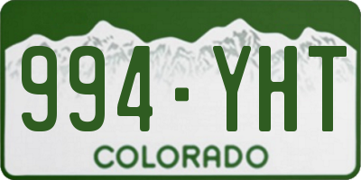 CO license plate 994YHT