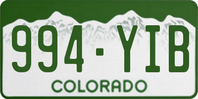 CO license plate 994YIB