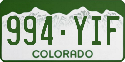 CO license plate 994YIF