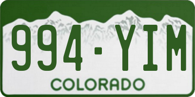CO license plate 994YIM