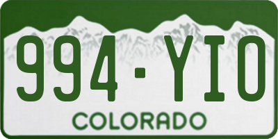 CO license plate 994YIO