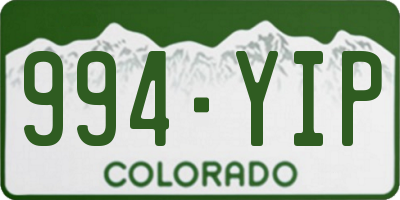 CO license plate 994YIP