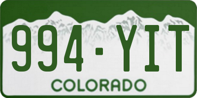 CO license plate 994YIT