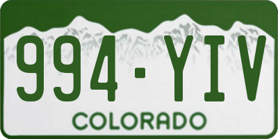 CO license plate 994YIV