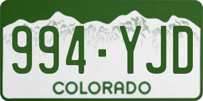 CO license plate 994YJD