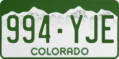 CO license plate 994YJE