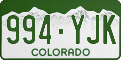 CO license plate 994YJK