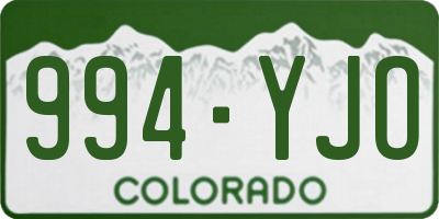 CO license plate 994YJO