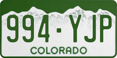 CO license plate 994YJP