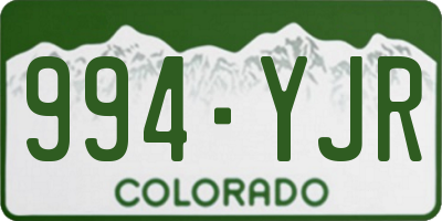 CO license plate 994YJR
