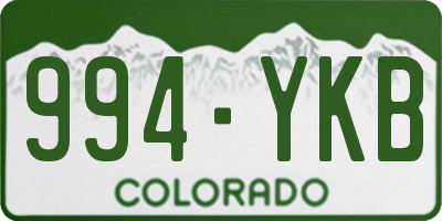 CO license plate 994YKB