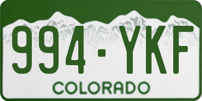CO license plate 994YKF