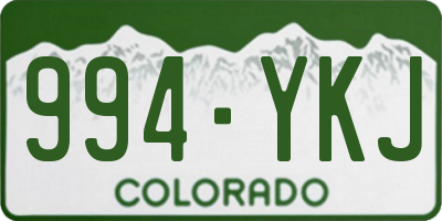 CO license plate 994YKJ