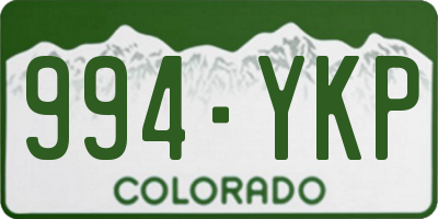 CO license plate 994YKP