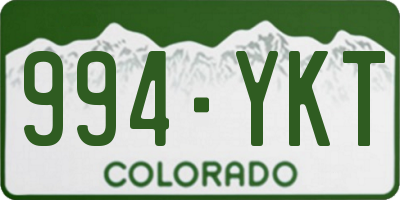 CO license plate 994YKT