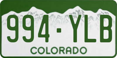 CO license plate 994YLB