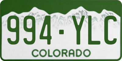 CO license plate 994YLC