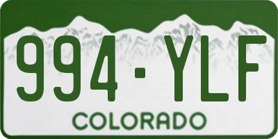 CO license plate 994YLF