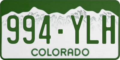 CO license plate 994YLH