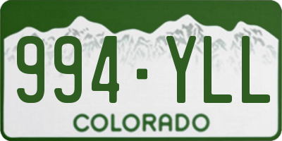 CO license plate 994YLL
