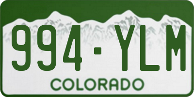 CO license plate 994YLM