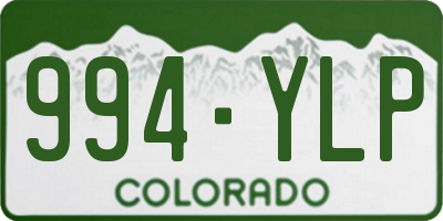 CO license plate 994YLP