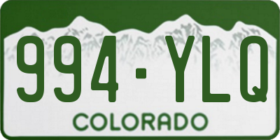 CO license plate 994YLQ